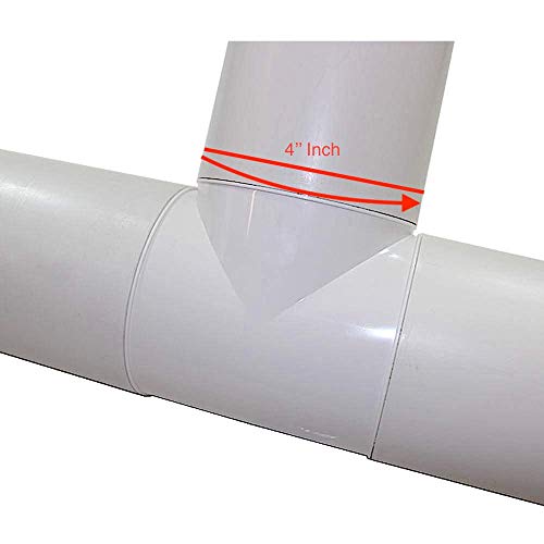 Duct Splitter for Exhaust Fan Dryer 3 Way Duct Hose Connector, Vent Hose, Pipe T Shape, T Joint 3 Way Joint (4'' inch, White) - Thumbnail 3