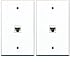 RiteAV (2 Pack) 1 Port Cat5e Rj45 Ethernet Wall Plate White Lot