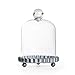 Clear Acrylic Dome Cloche with Galvanized Metal Base for Displaying Miniatures, Decorated Cupcakes, and Mini Fairy Gardens