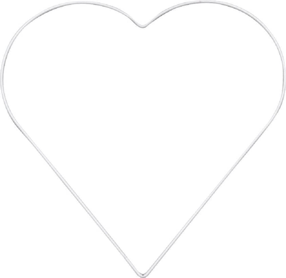 Glorex 6 1294 402 Metal Frame Heart for Crafts Approximately 28 cm White Coated Ideal for Dream Catchers Macrame Wall Decoration and Floristry