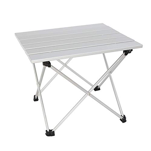 Sutekus Portable Outdoor Picnic Folding Table Table with Special Storage Bag Aluminum Alloy Camping Equipment (Silver)