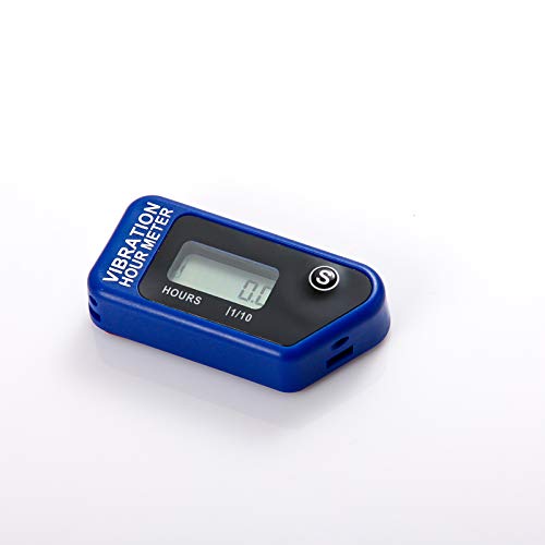 Jayron JR-HM016B LCD Wireless Hour Meter,Digital Vibration Hour Meter,for All Vibrating Machine,Air Compressor,Generator,Jet ski,Lawn Mower, Motocycle,Chainsaw and Other Small Engines (Blue)
