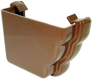 FLOPLAST Stopends - External: REN1 for 110mm Niagara Ogee System (Brown)