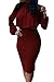VOGRACE Women's High Neck Cloak Cape Top Bodycon Skirt 2 Pieces Outfit Dress