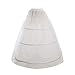 Febou Petticoat 3 Hoops White Bridal Petticoat with Tulle Netting Women Crinoline Underskirt Half Slips Hoop Skirt for Wedding Ball Gown Dress (3 Hoop-White)