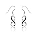 Sterling Silver Single Black Diamond Infinity Figure 8 Earrings