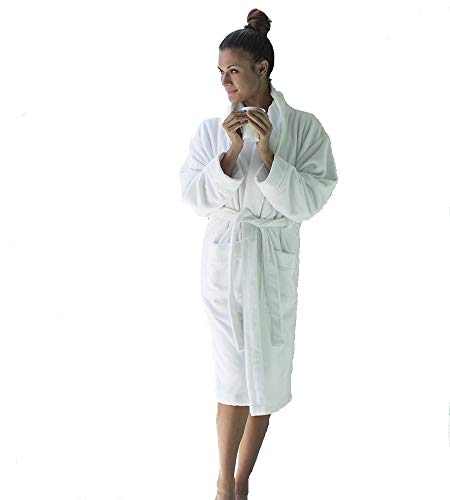Cariloha Ultra-Plush Bamboo Bathrobe - Luxuriously Soft and Comfortable - Wicks Moisture - Eco-friendly - Unisex - Small/Medium - White