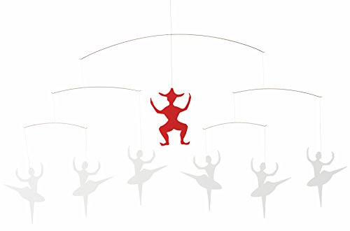 HC Andersen Ballet White Hanging Mobile - 28 Inches Plastic - Handmade in Denmark by Flensted