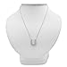 Real Diamond Horseshoe Necklace for Women in Sterling Silver| 16 inch or 18 inch |1/10 Carat Total Weight |Real Diamond Necklaces