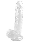Realistic Dildo 8 inch Suction Cup Dildo Huge Cock Anal Dildo for Sex (Pure)