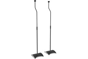AVF EAK80B-A Speaker Floor Stands, Metal Base, Adjustable Height (Set of 2), Black