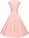 GownTown Womens Dresses Party Dresses 1950s Vintage Dresses Swing Stretchy Dresses, Pink, Small