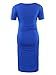 Liu & Qu Women's Ruched Maternity Bodycon Dress Mama Causual Short Sleeve Wrap Dresses (M, Blue)