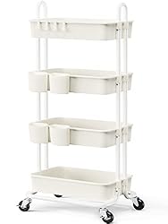 Pipishell 4-Tier Rolling Cart, Utility Cart with