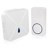 Electronic Doorbell, iBell CXR Wireless Doorbell with 1 Remote Button & 1 Plugin Receivers Operating at over 1000 feet Range with Over 52 Chimes & LED Indicator, No Batteries Required for Receivers