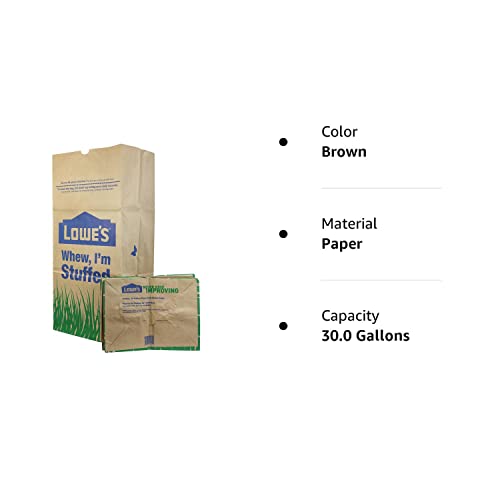 Lowe's 30 Gallon Heavy Duty Brown Paper Lawn and Refuse Bags for Home