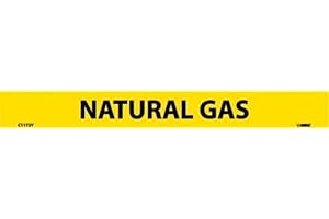 NMC C1172Y Natural Gas Pipe Marker - 9in. x 1 in. PS Vinyl Pipe Marker with Black Text on Yellow Base