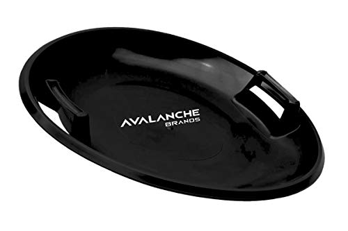 Avalanche Brands - Downhill Saucer Snow Sled Includes Durable Handles (Black 25") - Safe for All Ages