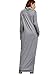 Verdusa Women's Casual Long Sleeve Cowl Neck Shift Long Maxi Dress with Pocket Grey L