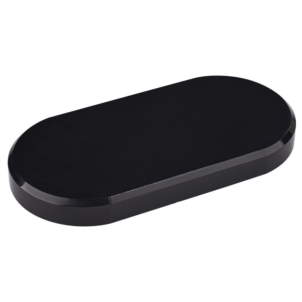 FINGERINSPIRE Acrylic Oval Beveled Display Base 15x7.6x1.4cm (LxWxH) Black Acrylic Jewelry Display Stand for Home Decor Showing Photography Props
