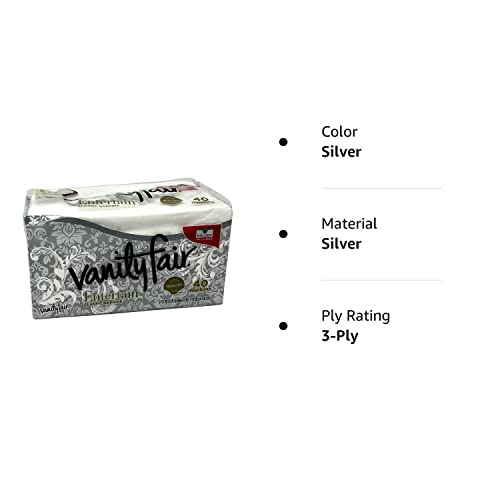 Vanity Fair Dinner Napkins, Pre Folded, 40 CT Silver (4) Pricepulse