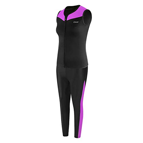 EYCE Women's Wetsuits Top Premium Neoprene 3mm Zipper Diving Sailing Snorkeling Kayaking Vest (Purple, Large)