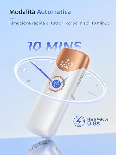 19.8J Pulsed Light Epilator with Cooling Function, 999900 Pulsed Light, Laser Epilator with 9 Energy Levels, Pulsed Light Epilator for Women and Men, Armpits, Face, Whole Body