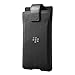 Blackberry KEYone Smooth Leather OEM Holster Magnetic Top Swivel Clip Carrying Case (Smooth Black)