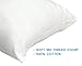 Perfect Fit 180 Thread-Count Cotton Euro Square Pillow, White, 26
