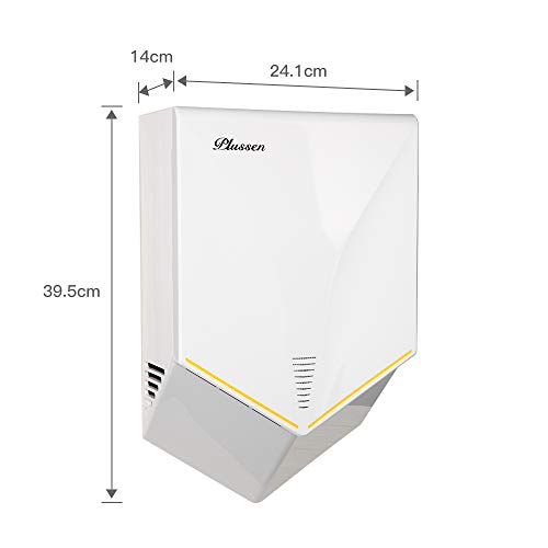PLUSSEN Premium Commercial Automatic High Speed Hand Dryers for Bathrooms with Two Hot Air Outlet, Fast Drying in 10 Seconds, ABS Compact Electric Hand Dryer Blower - Thumbnail 5
