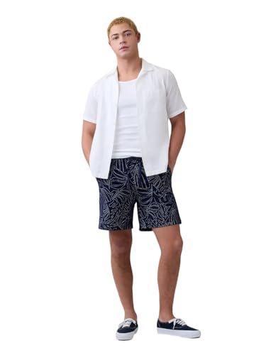 GAP Mens 7" Essential Linen Short Navy Floral XXL