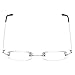 Rimless Reading Glasses Men & Women +1.5 (50-54 years), Mingus Metal Frame Eyewear Frameless Spectacle Vision Lens Unisex Type