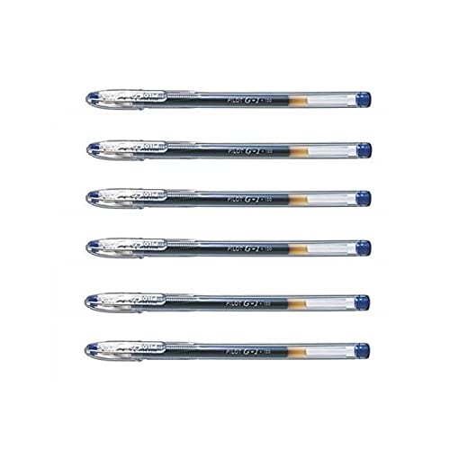 Pilot Pack of 6 Blue G1 BL-G1-5T-L Gel Pens - 0.3-mm Wide Tip and 0.3 mm Line Width