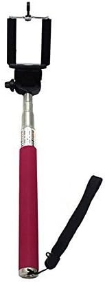 UFCIT(TM) Extendable Self Portrait Selfie Handheld Stick Monopod with Smartphone Adjustable Phone Holder and Bluetooth Remote Wireless Shutter for iPhone Samsung and other IOS and Android Smartphone (New Pink)
