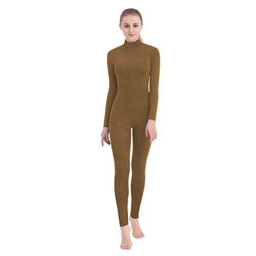 SUPRNOWA Unisex Turtleneck Footed/Footless Long Sleeve Lycra Spandex Unitard