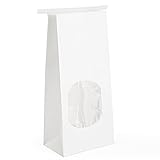 Halulu Bakery Bags, Paper Bag, Tin Tie Tab Lock Bags - 100PC White 4.5x2.36x9.6"
