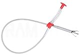 RAM-PRO 36" Flexible Grabber Pickup Tool, Extra Long Retractable Claw Retriever Stick, Snake & Cable Aid, Use to Grab Trash & a Drain Auger to Unclog Hair from Drains, Sink, Toilet & Clean Dryer Vents