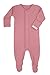 Baby Boy Girl Organic Cotton Snap Front Footed Sleeper with Mittens in Pink