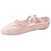Danzcue Adult Canvas/Leather Ballet Shoes Split Sole Ballet Slippers for Women Dance Shoes, Pink, 9M