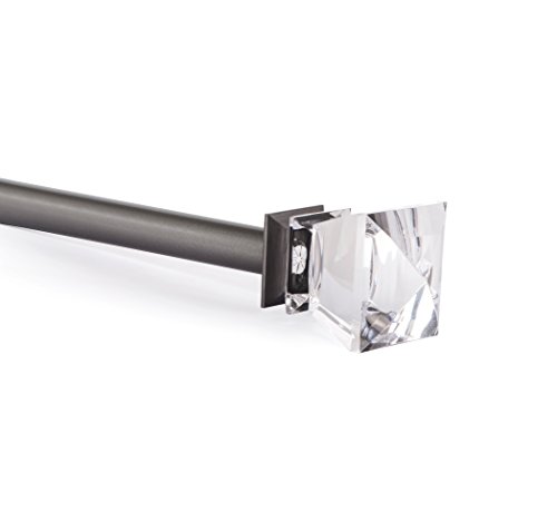 Value Pack of Sheffield Home, AMG, and Enchante Accessories, Diamond Curtain Rod, 42 to 120-Inch, 4 Pack, Pewter