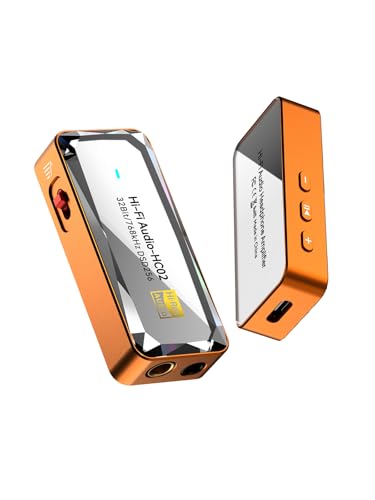 Pisendra DAC USB C Amplificador de Auriculares, Dongle DAC Portátil CS43198, 3,5 mm y 4,4 mm, Hi-Res 32 bits/768 kHz, DSD256, Adaptador Audio para IEM, Smartphone, Tablet y PC, Naranja | DAC USB C CS43198, Hi-Res, salidas 3,5 mm y 4,4 mm