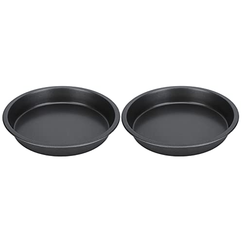 TOPINCN Pizza Pan,2Pcs Non Stick Pizza Pan Deep Thickened Carbon Steel Baking Pan for Kitchen Bakery(9 inches)