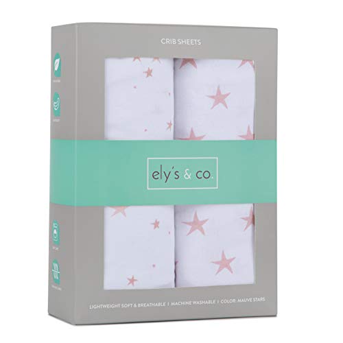 Ely's & Co. Crib Sheet Toddler Bed Sheet 100 Jersey Cotton 2 Pack for Baby GirlDusty Rose