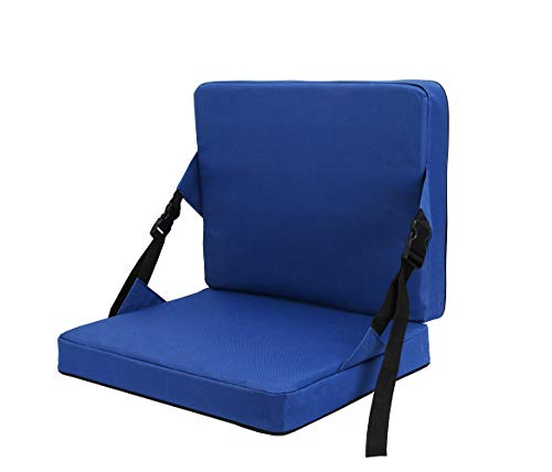KIMI HOUSE Outdoor Folding Chair Cushion， Beach Chair Cushion, Stadium Chair Cushion for Sports Events, Outing, Travelling，Hiking, Fishing (Navy Blue) - Thumbnail 5
