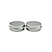 Houseables Aluminum Tin Jars, 2 Oz, 60 ML Gram Jar, 6 pcs, Cosmetic Sample Metal Tins Empty Container, Round Pot Screw Cap Lid, Small Ounce for Lip Balm, Salve, Make Up, Eye Shadow, Powder (6 PCS)