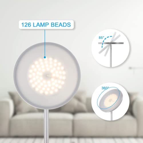 JOOFO Floor Lamp,30W/2400LM Sky LED Modern Torchiere 3 Color Temperatures Super Bright Floor