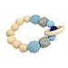 Tamy Bly Natural Wood & Silicone Pacifier Clip Teether, Teething Bracelet, Wooden Teethers, Wood Teething Rings,Updated Assembled Wood Teething Rattle|5pcs Baby Teether Toys Set|BPA Free|Anchor & Hugs