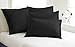 FRESH IDEAS Poplin Tailored Pillow Sham, Euro, Black