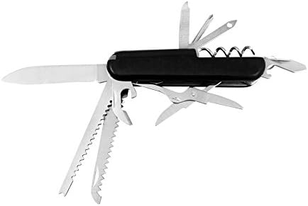 Multitool Swiss Style Army Military Survival Scout Pocket Knife With 8 functions Black