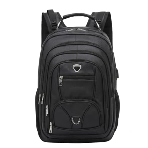 Mochila Executiva Couro Sintético Antifurto Notebook 17USB Impermeável 50L Masculina Trabalho Faculdade Viagem Reforçada com Cabo de Aço